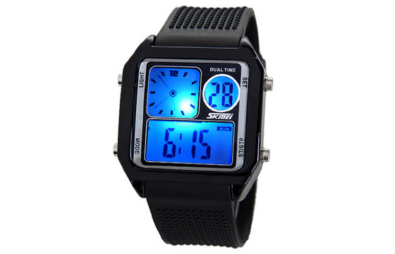 Damesilicone electronic het LEIDENE Digitale Horloge Dubbele Tijdzone van SPL met Chronometer