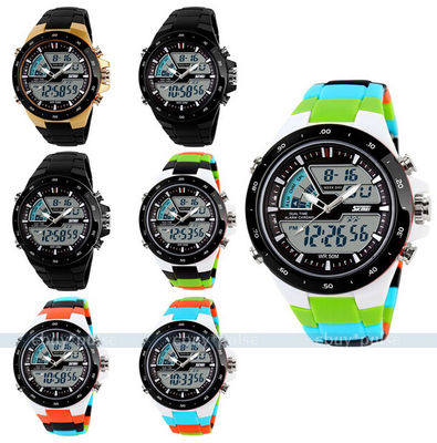 Multifunctioneel Sporthorloge Gemerkt Logo Colorful Strap Unisex Watch