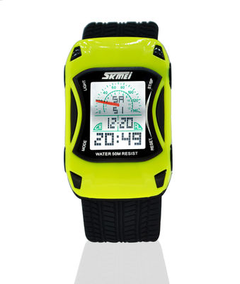 In LCD van de Jonge geitjesliefde Analoog Horloge met Silicone Zachte Riem